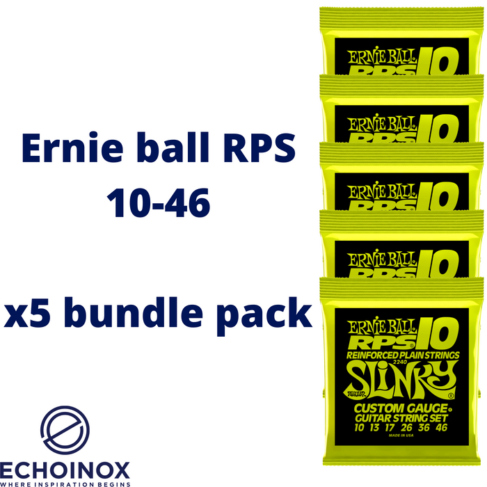 Ernie Ball RPS 10-46 Echoinox Electric Guitar Strings Bundle Pack 5x