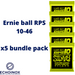 Ernie Ball RPS 10-46 Echoinox Electric Guitar Strings Bundle Pack 5x