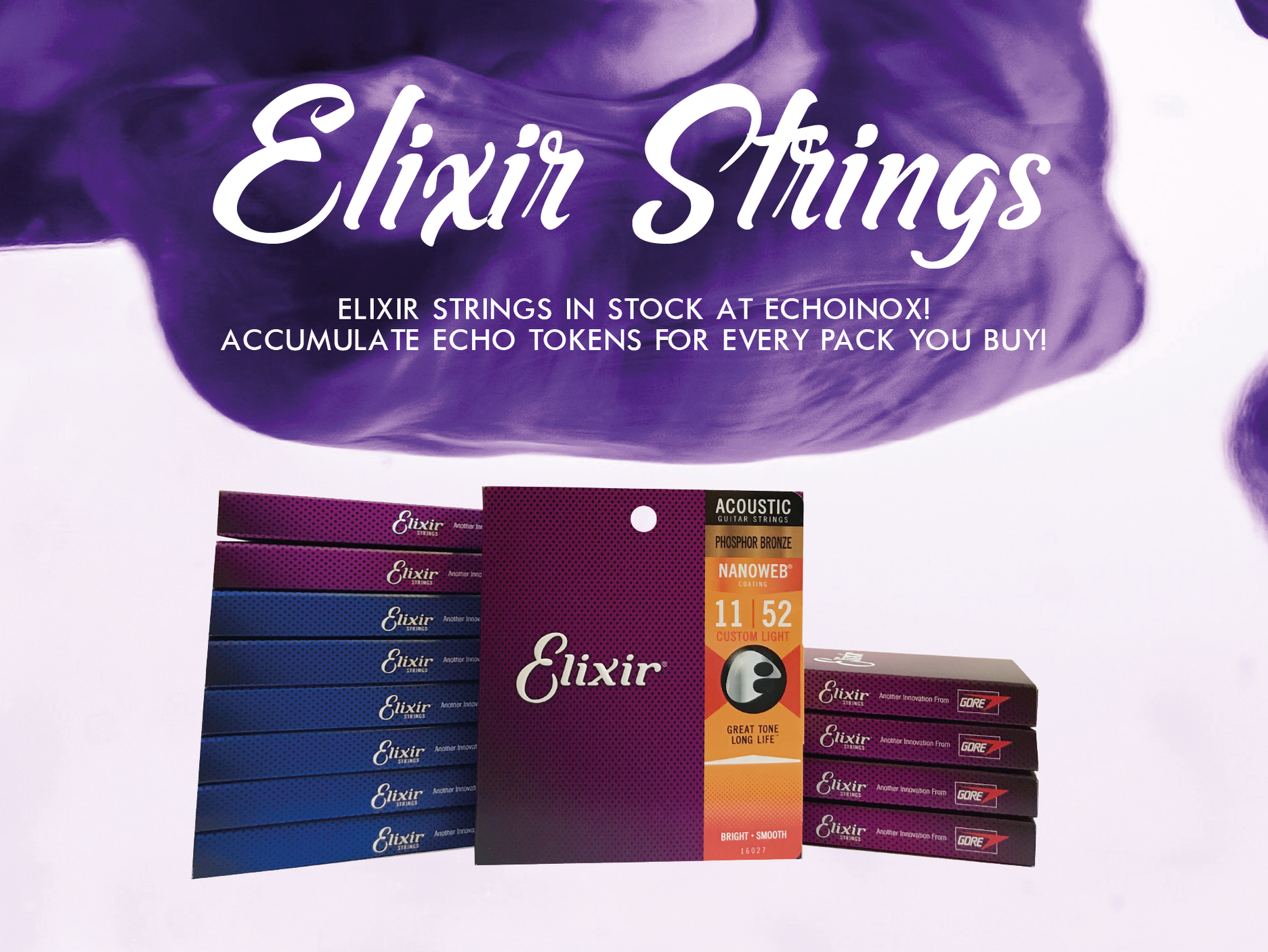 Echoinox Welcomes Elixir Strings! Various types and Gauges in Stock!!