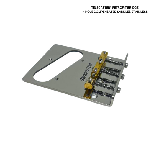 Hipshot Telecaster® Retrofit Bridge 4 HOLE COMPENSATED SADDLES STAINLESS echoinox singapore