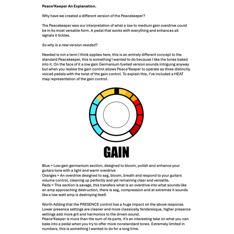 Thorpy peacekeeper 2 ge low gain overdrive Echoinox