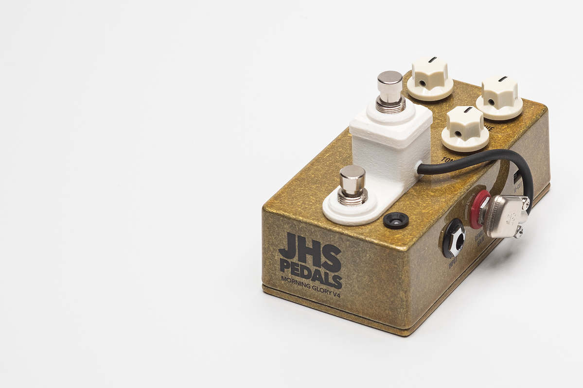 Guitar effects pedal with JHS Pedals branding on a white background