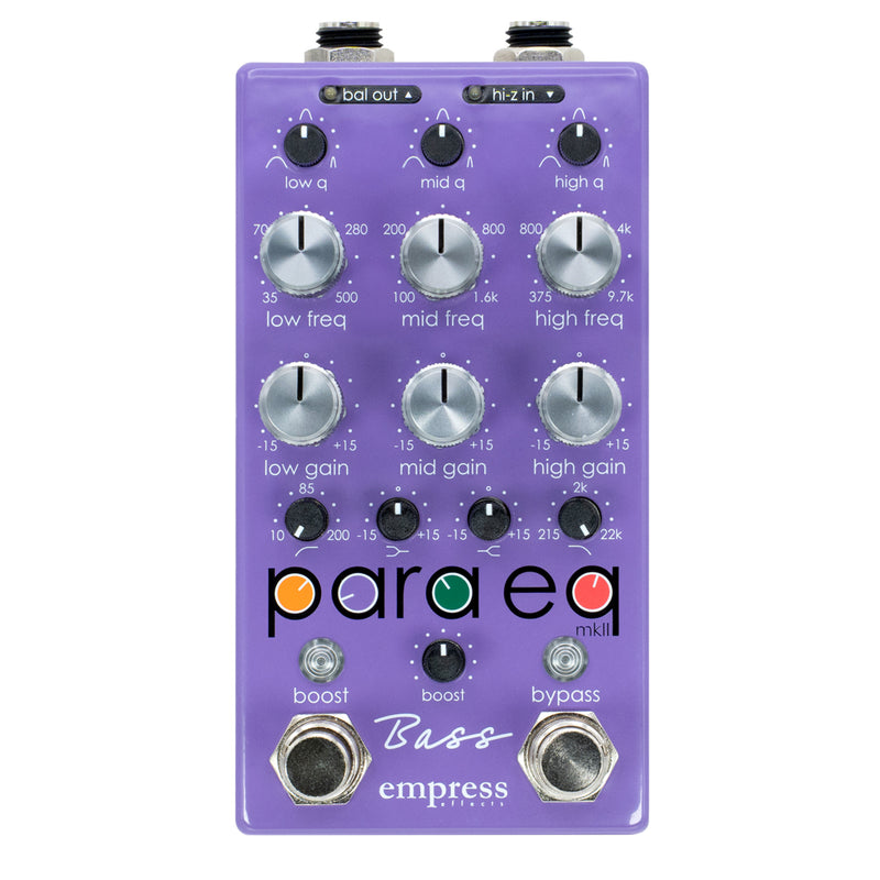 Empress Effects Bass ParaEq parametric EQ pedal for bass, top view