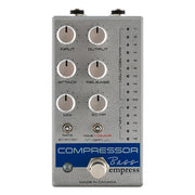 Empress Effects Bass Compressor in Silver Sparkle finish, top view