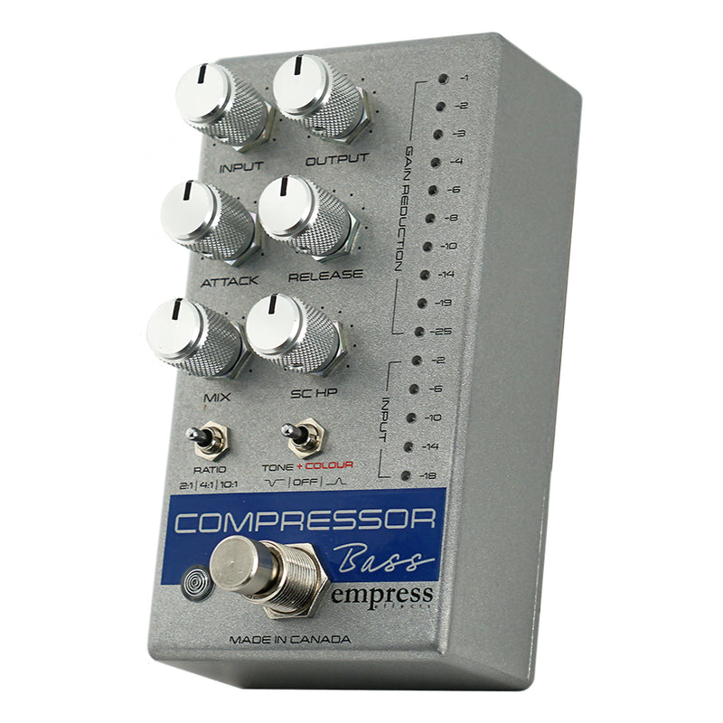 Empress Effects Bass Compressor Silver Sparkle side view