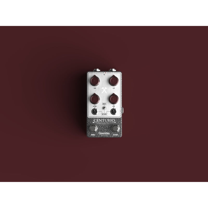 Cornerstone Centurio overdrive pedal - top-down control layout