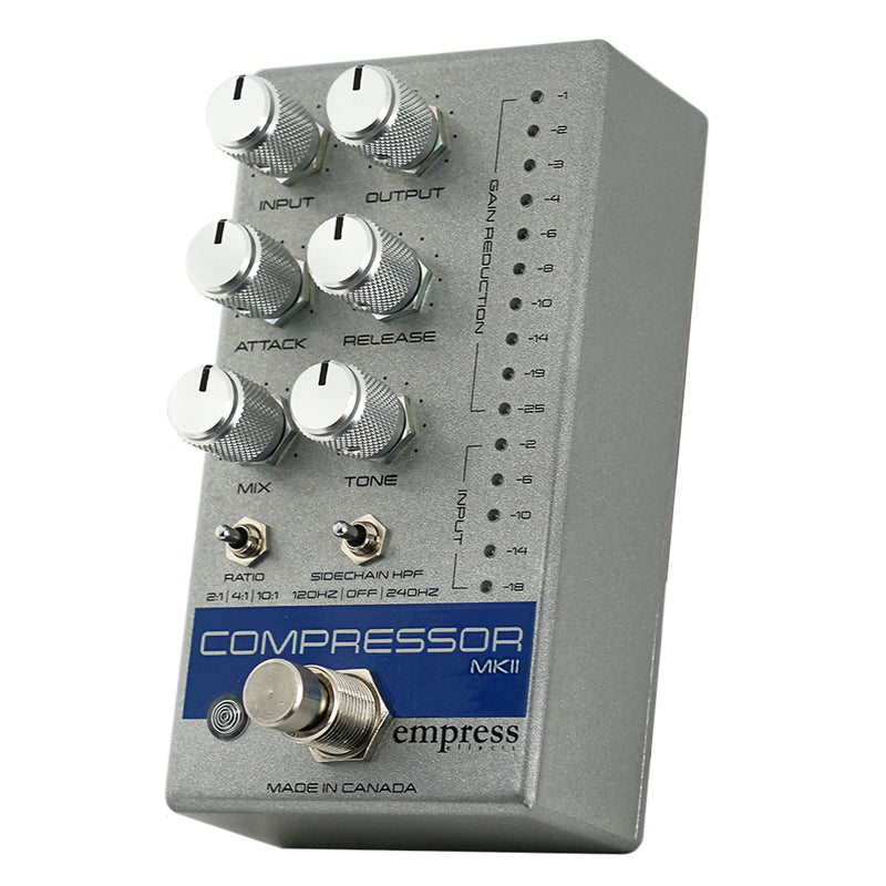 Empress Effects Compressor MK II Silver Sparkle side view