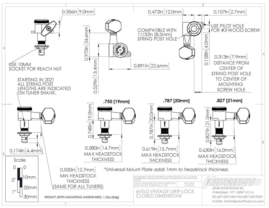 Echoinox Hipshots Guitar Tuning Pegs Tuners