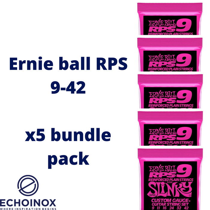 Ernie Ball RPS 9-42 Echoinox Electric Guitar Strings Bundle Pack 5x